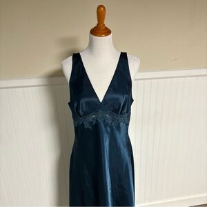 Jones New York Deep Blue Satin Nightgown